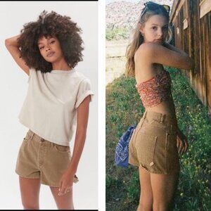 BDG High Rise Carpenter Shorts In Tan Size 27